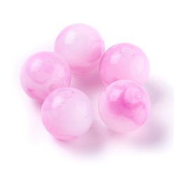 Бледно-Розовый Акриловые бусины из нефрита, круглые, розовый жемчуг, 7.5~8x7 мм, Отверстие : 1.8 мм , около 1900 шт / 500 г