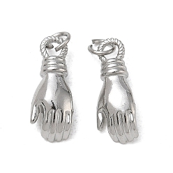 Couleur Acier Inoxydable Pendentifs en acier inoxydable, charmes de palmier, couleur inox, 304mm, Trou: 17mm