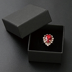 Черный Картон подарочные коробки, с черной губкой внутри, для ювелирных изделий, квадратный, чёрные, 5x5x3 см