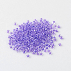Medium Purple 11/0 Grade A Round Glass Seed Beads, Transparent Inside Colours, Medium Purple, 2.3x1.5mm, Hole: 1mm, about 48500pcs/pound
