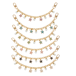 (52) Непрозрачная лаванда 6 шт. 6 цвета сплав эмаль морская звезда и абс пластик жемчуг подвеска алюминиевый кабель цепочка сумка декоративные цепи, с поворотными застежками, аксессуары для замены сумок, разноцветные, 265 мм