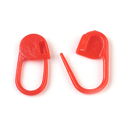 Red Eco-Friendly ABS Plastic Knitting Crochet Locking Stitch Markers Holder, Red, 22x11x3mm, Pin: 1mm