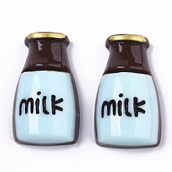 Кокосово-Коричневый Непрозрачные кабошоны из смолы, бутылка молока, кокосового коричневый, 29x17x8 мм