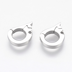 Нержавеющая Сталь Цвет Устойчивы к потускнению 304 застежки-скобы из нержавеющей стали, кольцо, цвет нержавеющей стали, 11x7.5x2 мм, отверстие : 5 мм