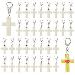 Аква 40 шт. подвесные украшения в виде креста из дерева, Сплав с застежками, вода, 92 мм