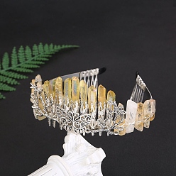 Цитрин Резинки для волос из натурального цитрина, аксессуары для волос для женщин и девочек, 165x140x70 мм