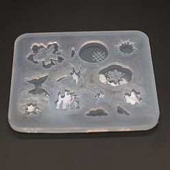 Белый Силиконовые формы, формы для литья смолы, для уф-смолы, изготовление ювелирных изделий из эпоксидной смолы, разнообразные, белые, 95x77x6 мм