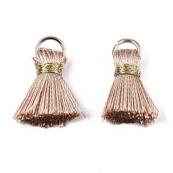 Верблюжий Украшения из кисточек из поликоттона ручной работы, кулон украшения, с золотыми железными петлями, верблюжие, 17~21x10x5 мм, Перейти кольцо: 6x0.7 мм, внутренний диаметр: 4.6 мм
