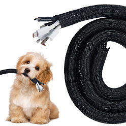 Black 5M PET Cable Sleeves, Wire Cover Protective, Black, 18.5mm, Inner Diameter: 16.5mm