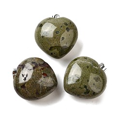 Кровь драконов Натуральные подвески для крови дракона, с латунной привязкой на поруки, сердце прелести, платина, 26.5~27x25x13.5~14 мм, отверстие : 6.5x3.5 мм