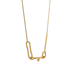 Настоящее золото 18K 304 ожерелья нержавеющей стали, ионное покрытие (ip), самородки, реальный 18 k позолоченный, 17.72 дюйм (45 см)