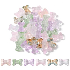 (52) Непрозрачная лаванда 35 шт. Прозрачные стеклянные бусины, окрашенные распылением., бантом, разноцветные, 10x14x8 мм, отверстие : 1 мм