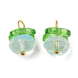 Аква Прелести ручной работы бусины, с фурнитурой позолоченной латунной, тыква с подвеской в виде листьев, вода, 13.5~14x12 мм, отверстие : 2.5~3 мм