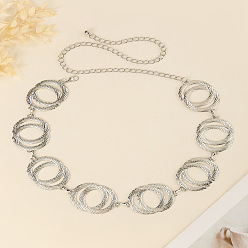 Платина Цепочка из сплава с двумя кольцами, цепочки на талию и живот для женщин, платина, 660 мм