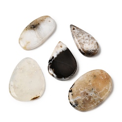 Африканский Опал Подвески с натуральным африканским опалом, разнообразные, 36~60x20~40x4~6 мм, отверстие : 1.2~3 мм