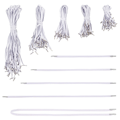 Белый 150шт 5 стильные ленты для ноутбуков, нейлоновые эластичные шнуры с железными концами, белые, 165~500x5x1 мм, 30 шт / стиль