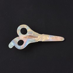 Golden Acryl-Haarkralle, mit  eisernem Zubehör, Haar-Accessoires für Mädchen, Schere, golden, 81x36x14 mm