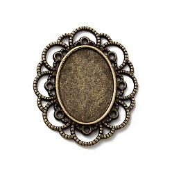 Античная Бронза Филигрань упаковка настройки кабошон овал сплава, без кадмия, без никеля и без свинца, античная бронза, лоток: 25x18 мм, 41x35x2 мм, о 144 шт / кг