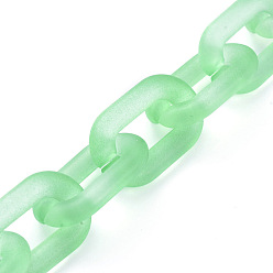 Весенне-зеленый Прозрачные акриловые кабельные цепи ручной работы, овальные, для изготовления ювелирных изделий, весенний зеленый, ссылка: 31x19x5 mm, 39.37 дюйм (1 м) / прядь