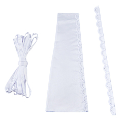 White Bridal Dress Zipper Replacement, Adjustable Fit Satin Corset Back Kit, for Wedding Dress Accessories, White, 385x108~206x3mm