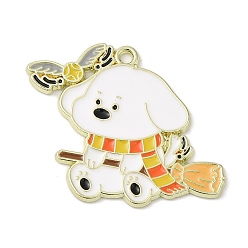 Темно-Оранжевый Подвески из эмали и сплава, собака, темно-оранжевый, 27x35x1.5 мм, отверстие : 1.8 мм