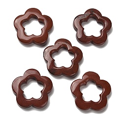 Красный Камень Природного красной яшмы кабошон, 5-лепесток полые цветок, 29x30x6 мм