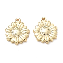 Golden 304 Stainless Steel Pendants, Sunflower Charms, Long-Lasting Plated, Golden, 17.5x15x2.5mm, Hole: 1.6mm