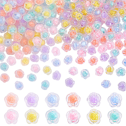 (52) Непрозрачная лаванда 240 шт 12 цвета прозрачные акриловые бусины, бусина в бусине, цветок, разноцветные, 10.5x11x10.5 мм, отверстие : 2.2 мм, 20 шт / цвет