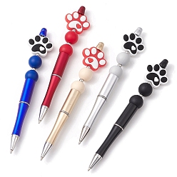 (52) Непрозрачная лаванда Шариковая ручка с силиконовым принтом собачьей лапки, пластиковая шариковая ручка для школьных и офисных принадлежностей, разноцветные, 148x28.5 мм