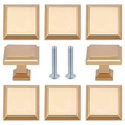 Матовый Золотой Цвет 10шт. квадратные ручки для ящиков из сплава, ящик выдвигает ручку, железный винт, для дома, кабинет, шкаф и комод, матовый золотой цвет, 30.5x30.5x25.5 мм