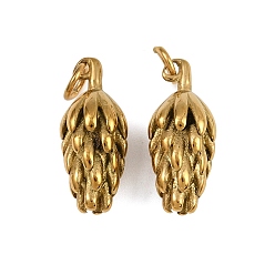 Vegetables 304 подвески из нержавеющей стали, с прыжковых колец, тема еды, золотые, цвет пшеницы, 22x9.5 мм, отверстие : 4 мм