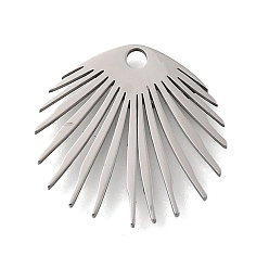 Нержавеющая Сталь Цвет 316 хирургические подвески из нержавеющей стали, вентилятор, цвет нержавеющей стали, 18.5x18x1 мм, отверстие : 1.6 мм