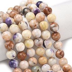 Фиолетовый опал Натуральные фиолетовые опаловые бусины, круглые, 10 мм, отверстие : 1.2 мм, около 37 шт / нитка, 15.43 дюйм (39.2 см)
