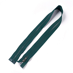 чирок Аксессуары для одежды, нейлоновая и смоляная молния, со съемником молнии сплава, Компоненты застежки-молнии, зелено-синие, 77.5x3.3 см