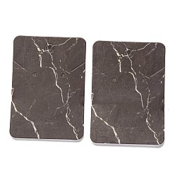 Кокосово-Коричневый Бумажные карты дисплея серьги, прямоугольник с мраморным рисунком, кокосового коричневый, 7.2x5.1x0.04 см, 100 шт / пакет