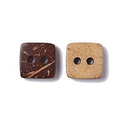 Цвет Древесины Квадратный резной 2-луночное основные пришивания пуговиц, Кокосовые Пуговицы, деревесиные, диаметром около 10 мм , около 100 шт / упаковка