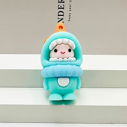 Голубой Пластиковые подвески из пвх, динозавр прелести, голубой, 55x26 мм