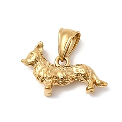 Лиса Тема животных 304 подвески из нержавеющей стали, ионное покрытие (ip), реальный 20 k позолоченный, лиса, 17x28x7 мм, отверстие : 10x5 мм