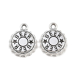 Античное Серебро Сплавочные подвески тибетского стиля, Колпачок для бутылок с пивом, античное серебро, 17x14x4 мм, отверстие : 1.8 мм, Около 793 шт / 1000 г