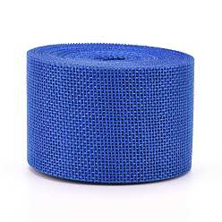 Royal Blue Polyester Imitation Linen Wrapping Ribbon, for Crafts Decoration, Royal Blue, 2 inch(50mm), about 10.94 Yards(10m)/roll