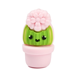 Лавандовый румянец 3d трехмерные силиконовые бусины в виде кактуса, фокусные бусы, лавандовый румянец, 31x17.5x18 мм, отверстие : 2.5 мм