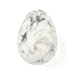 Говлит Украшения в форме яйца из натурального хаулита, фигурка для украшения дома, энергетический камень рейки для исцеления, 29~30x20~21 мм