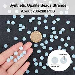 Opalite Arricraft hebras de cuentas de ópalo sintético, ronda facetas, 8 mm, agujero: 1 mm, sobre 70~72 unidades / cadena, 22.6 pulgada, 4strand / caja