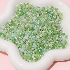 Светло-зеленый Разноцветные круглые стеклянные бусины с имитацией кошачьего глаза, светло-зеленый, 4x3~3.5 мм, отверстие : 1.2 мм, о 150 шт / комплект
