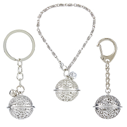 Платина 3 шт. 3 стили наборы из кулонов и браслетов с подвесками в виде колокольчиков из сплава железа, платина, 83 мм, 1 шт / стиль