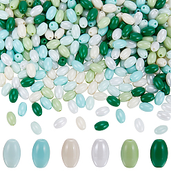 (52) Непрозрачная лаванда 450шт 6 цветные стеклянные бусины, окрашенные запеканием, овальные, разноцветные, 6.5x4.5 мм, отверстие : 1 мм, 75 шт / цвет