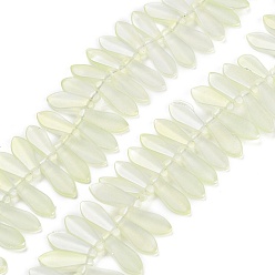 Светлый Золото-желтый Стеклянные бусины с гальваническим покрытием , слеза, матовые, светлый золотарник желтый, 16x6x3.5 мм, отверстие : 0.8 мм, около 202 шт / нитка, 25.20 дюйм (64 см)