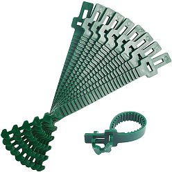 Green Reusable Plastic Plant Cable Ties, Adjustable Plant Twist Ties, Garden Tool, Green, 250x28x4mm