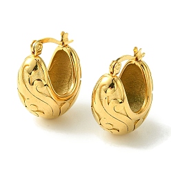Золотой Вакуумное покрытие pvd 304 массивные овальные серьги-кольца из нержавеющей стали для женщин, золотые, 21x11.5 мм
