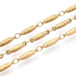 Настоящее золото 18K 5м 304 цепи из нержавеющей стали для риса, пайки, с катушкой, ионное покрытие (ip), реальный 18 k позолоченный, 12x2x2 мм